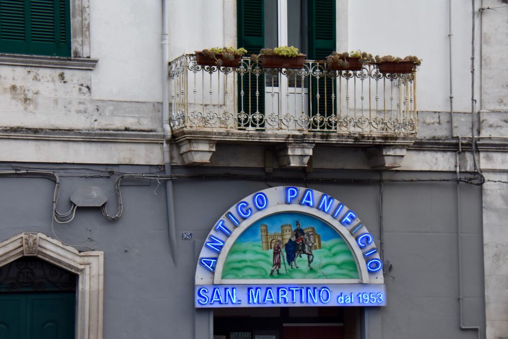 bakery entrance in Martina Franca