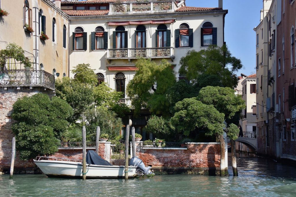 garden and palazzo in Venice Italy