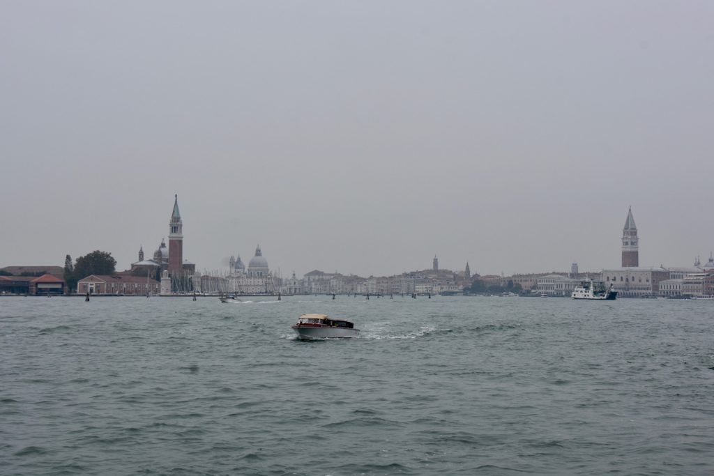Venice lagoon in the rain
