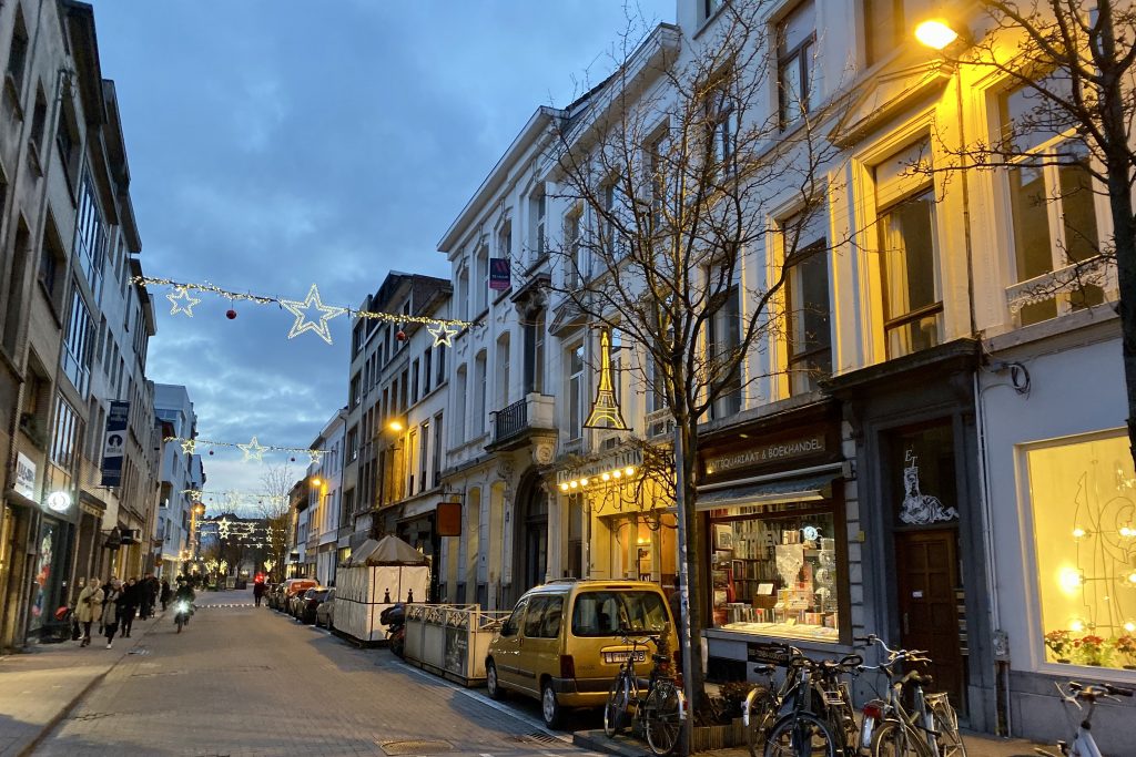 Antwerp streets in the evening